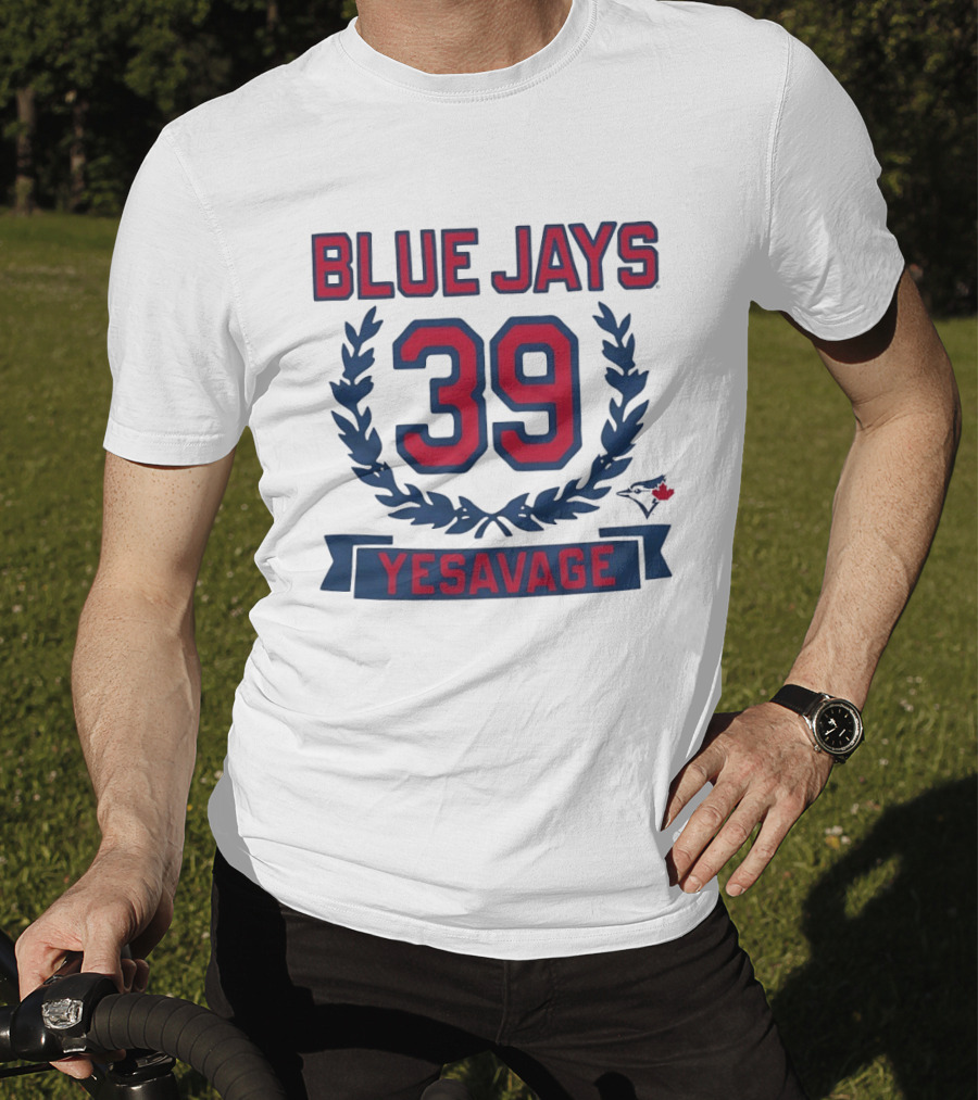Blue Jays 39 Yesavage Wreath Toronto Rookie T-Shirt