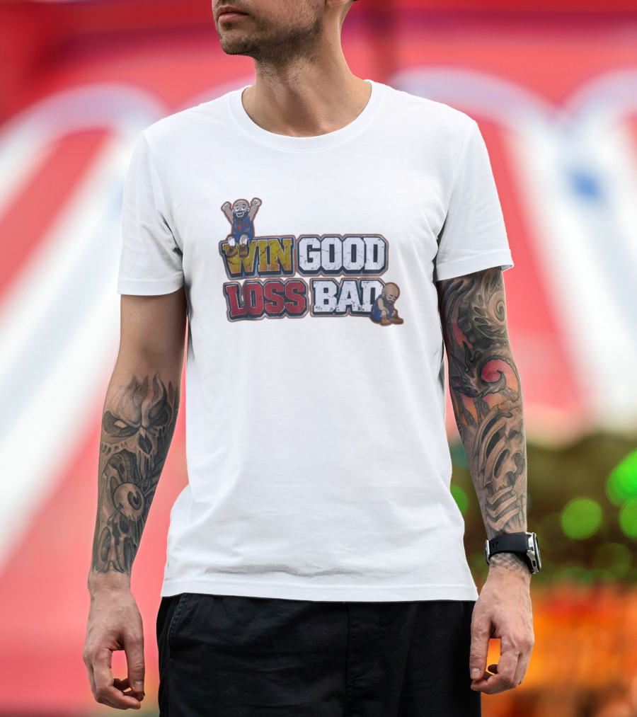 Win Good Loss Bad Basketball Cartoon Characters Sitting And Crying T-Shirt