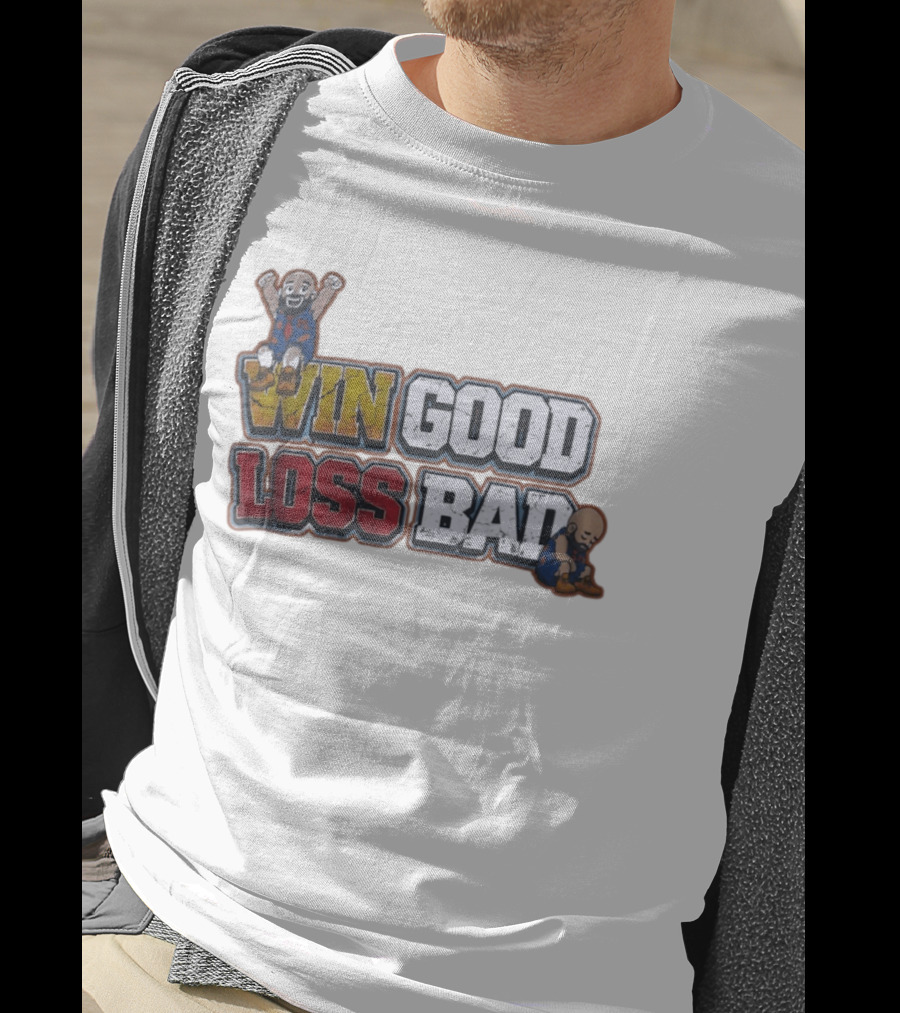 Win Good Loss Bad Basketball Cartoon Characters Sitting And Crying T-Shirt