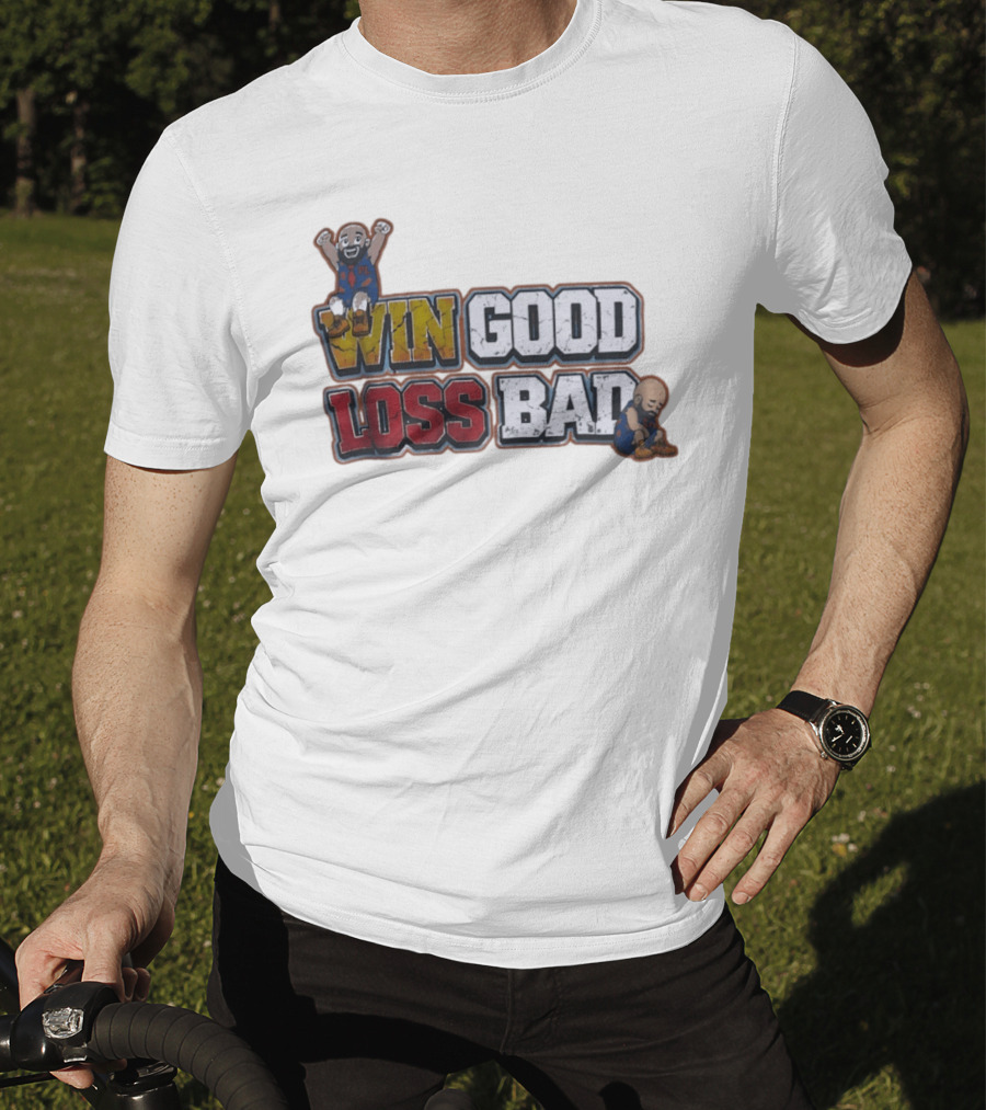 Win Good Loss Bad Basketball Cartoon Characters Sitting And Crying T-Shirt