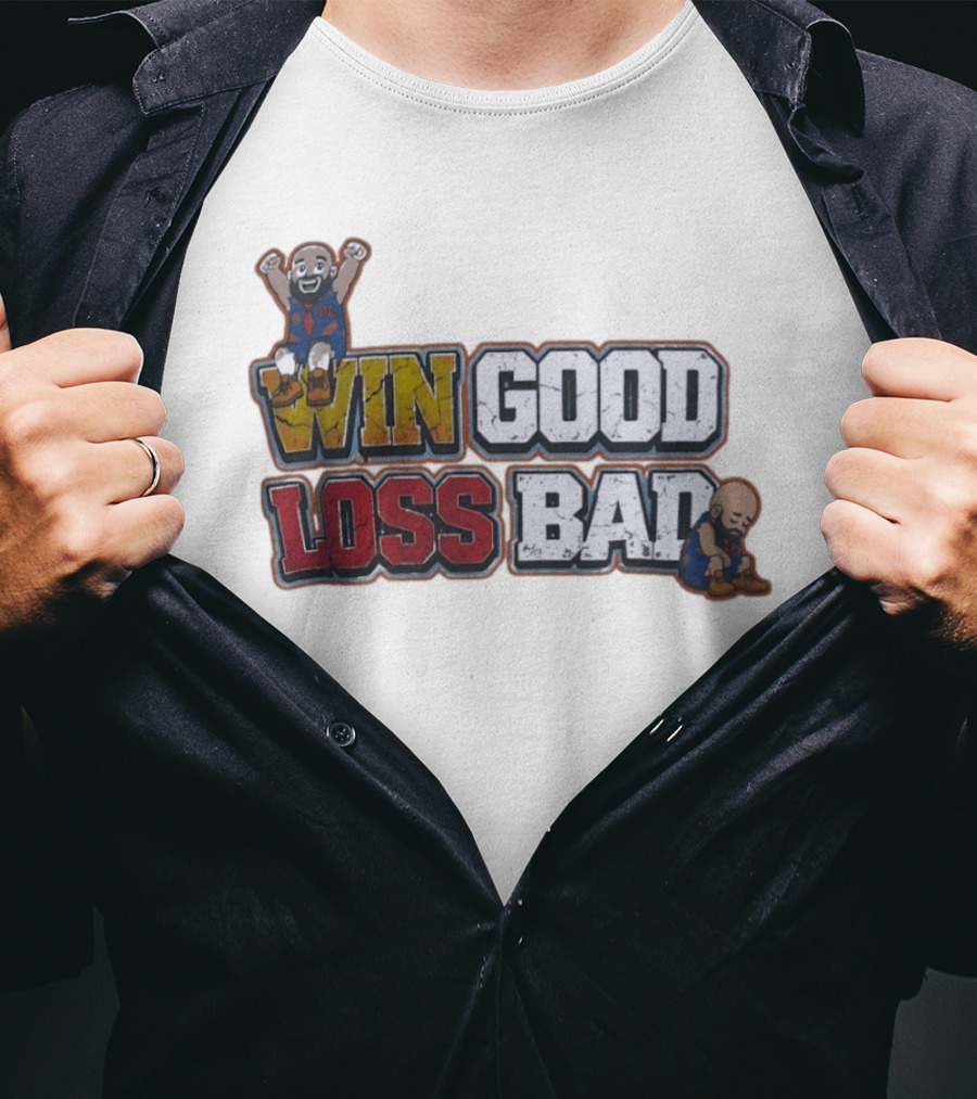 Win Good Loss Bad Basketball Cartoon Characters Sitting And Crying T-Shirt