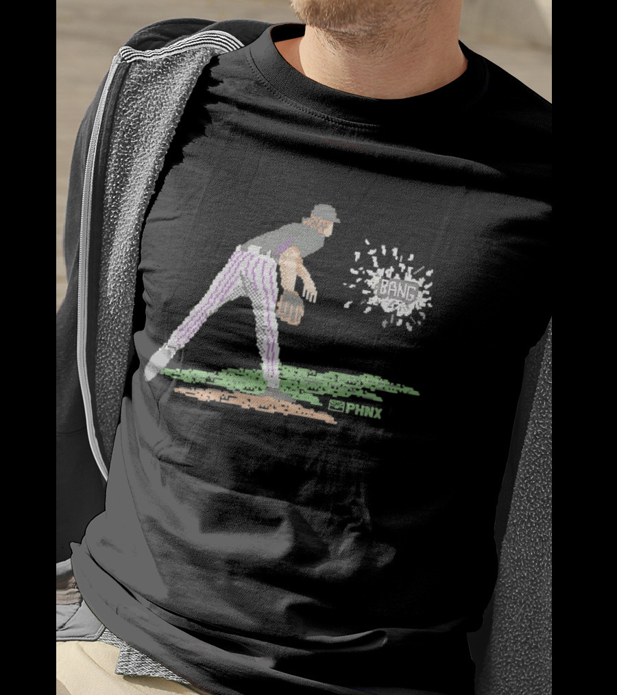 Arizona Diamondbacks PHNX 16 Bit Pixel Baseball Player Bang T-Shirt