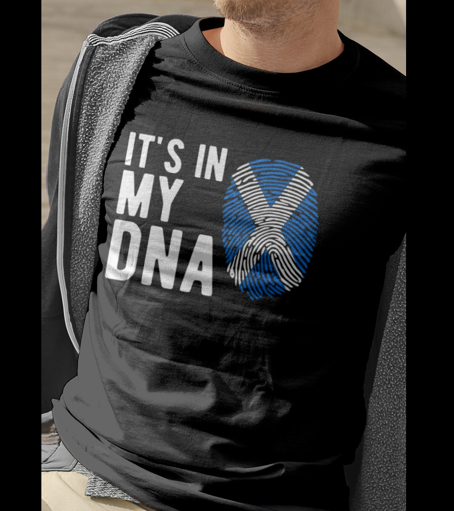 IT'S IN MY DNA Scotland Flag Fingerprint T-Shirt
