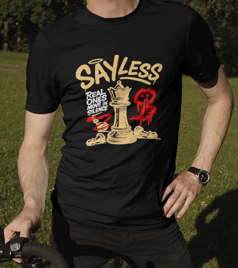 Say Less Real Ones Move In Silence Chess Piece And Red High Heels T-Shirt