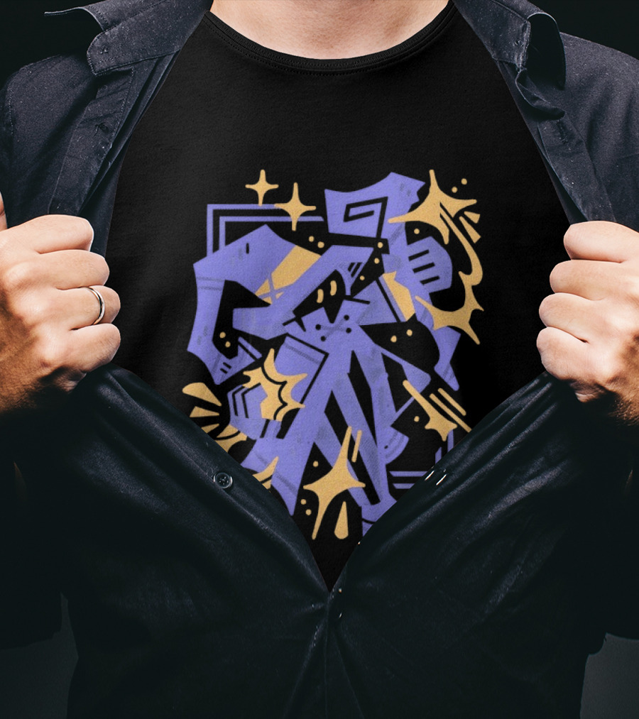 Final Fantasy Flare Abstract Geometric Graphic Explosion T-Shirt