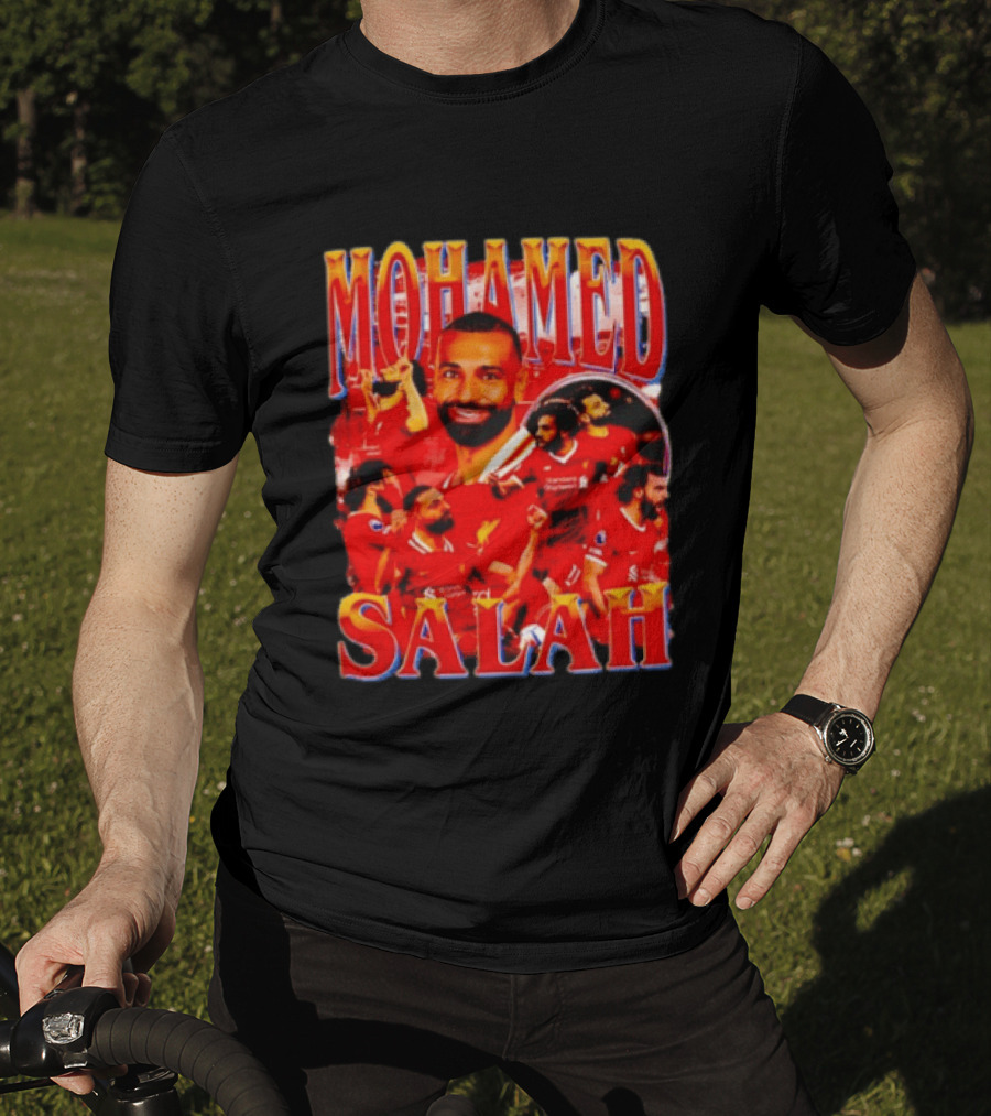 Mohamed Salah Liverpool Egyptian Football Star Celebratory Montage T-Shirt