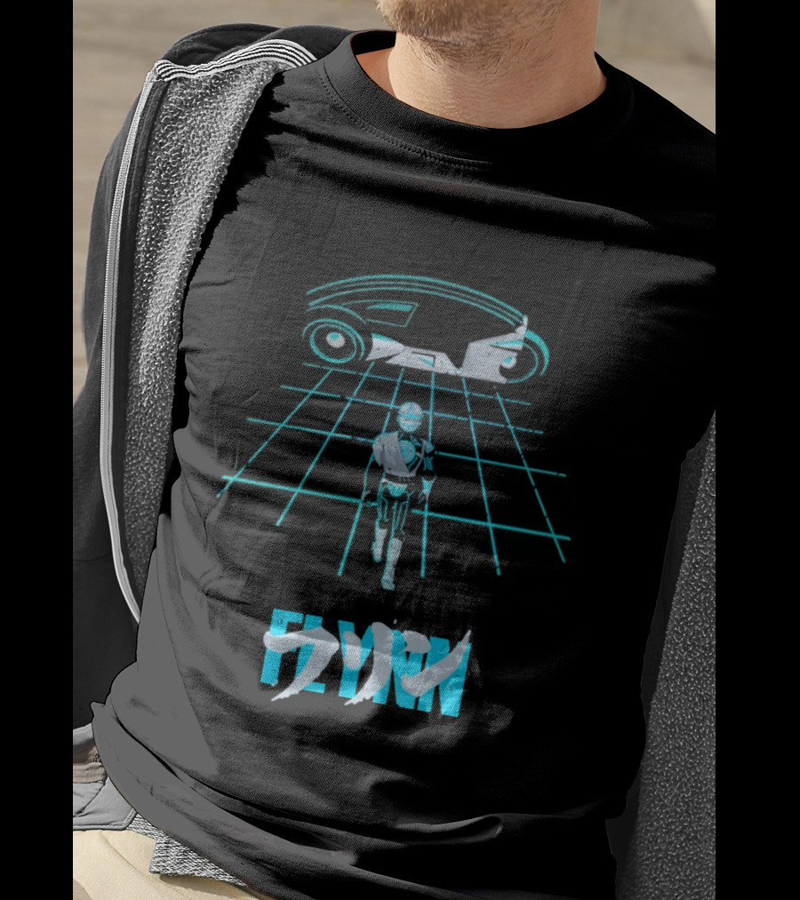 The Grid Rider Light Cycle Tron 1982 Movie Tron Kanji T-Shirt