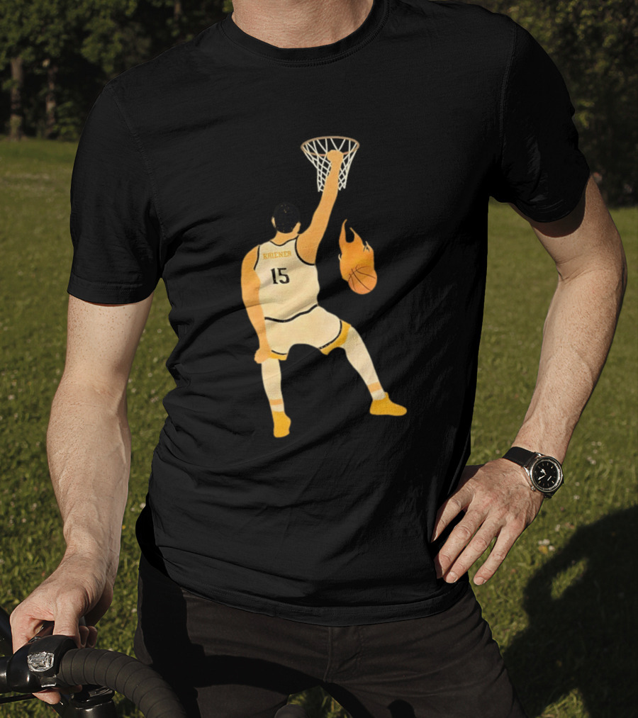 Nikola Jokic Denver Nuggets 15 Basketball Player Dunking Flame Ball T-Shirt