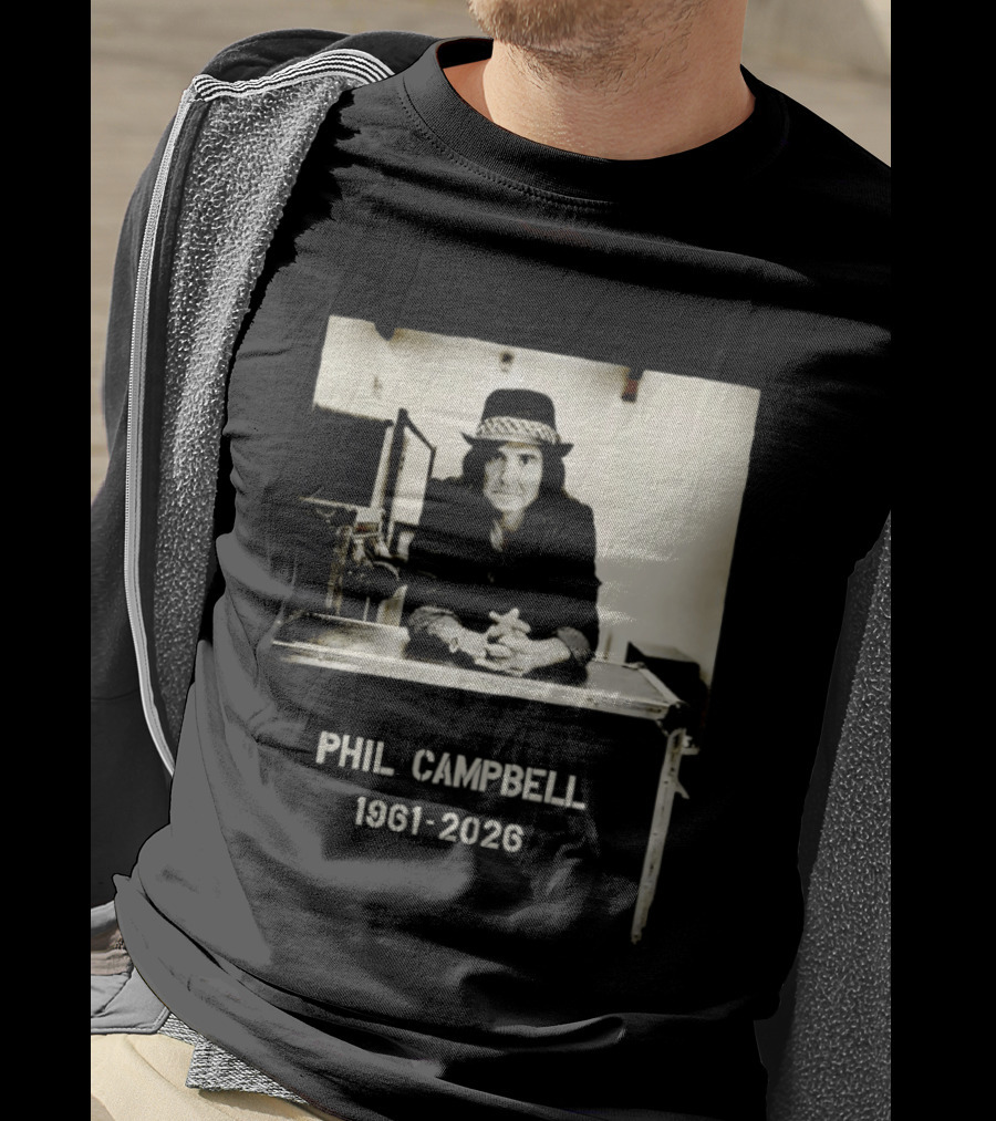 Phil Campbell 1961 2026 Retro Style Musician Hat Fashion T-Shirt
