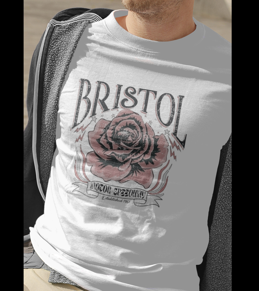 Bristol Motor Speedway Rose Graphic 1961 Racing Memorabilia T-Shirt