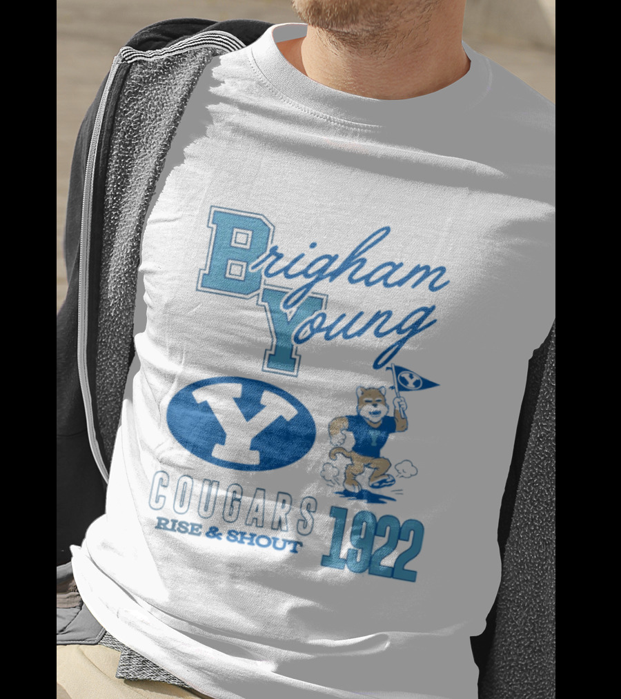 Brigham Young BYU Cougars Rise & Shout 1922 Flag Bearer T-Shirt