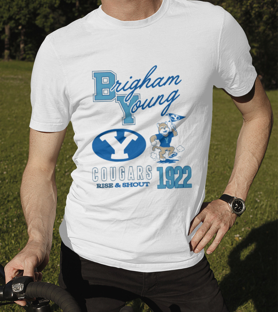 Brigham Young BYU Cougars Rise & Shout 1922 Flag Bearer T-Shirt