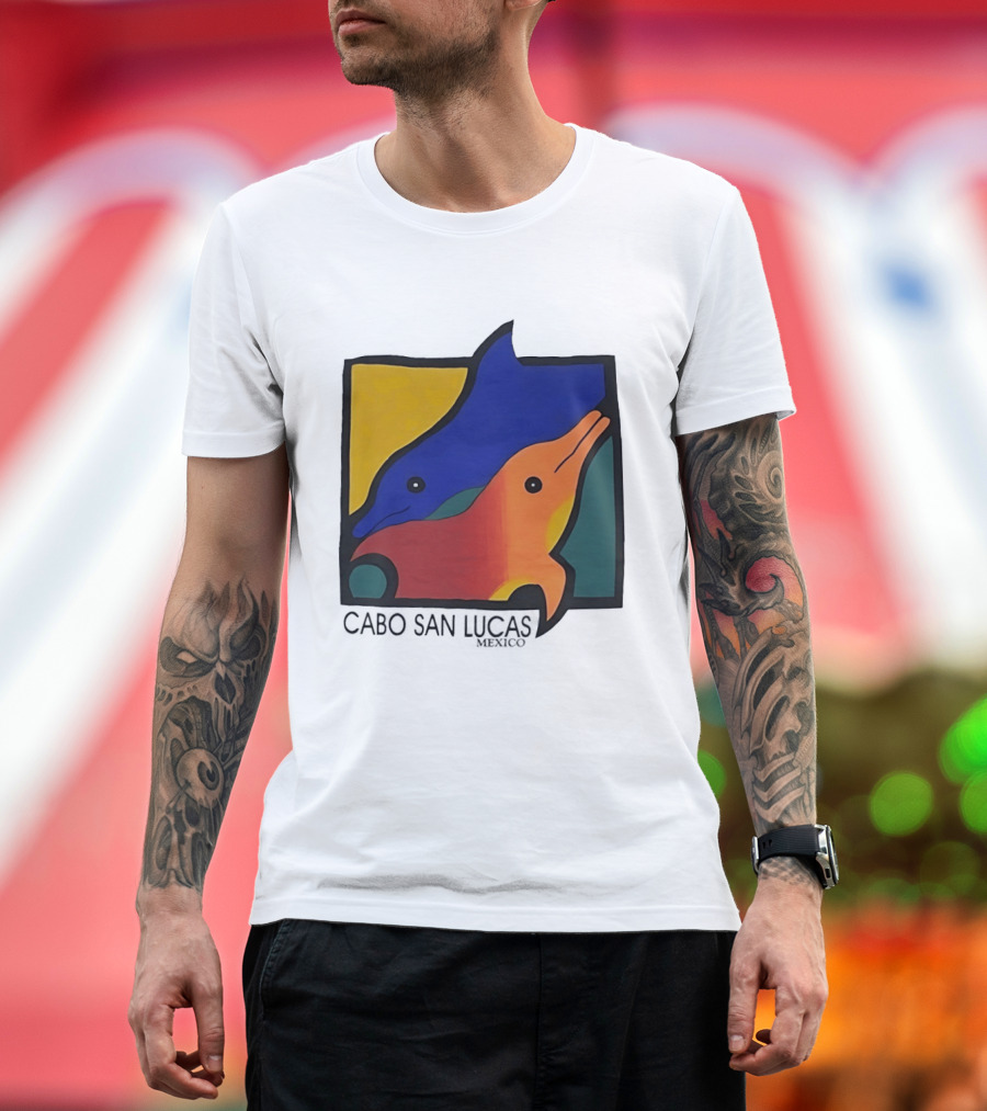 Cabo San Lucas Dolphin Colorful Art Mexico T-Shirt
