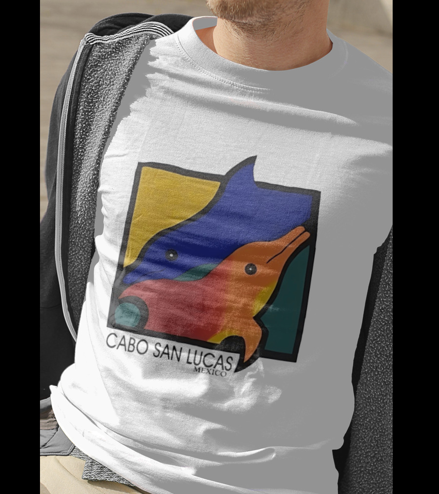 Cabo San Lucas Dolphin Colorful Art Mexico T-Shirt