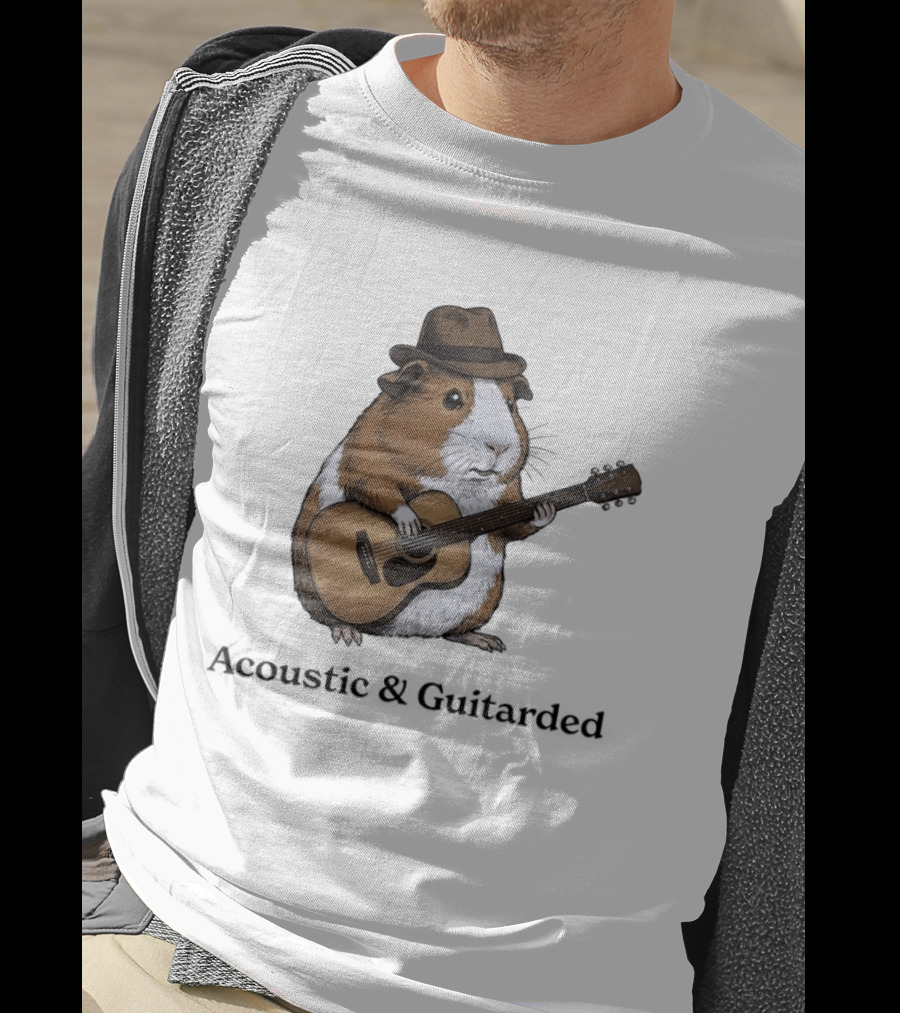 Capybara With Acoustic Guitar And Cowboy Hat Coustic Guitarded T-Shirt