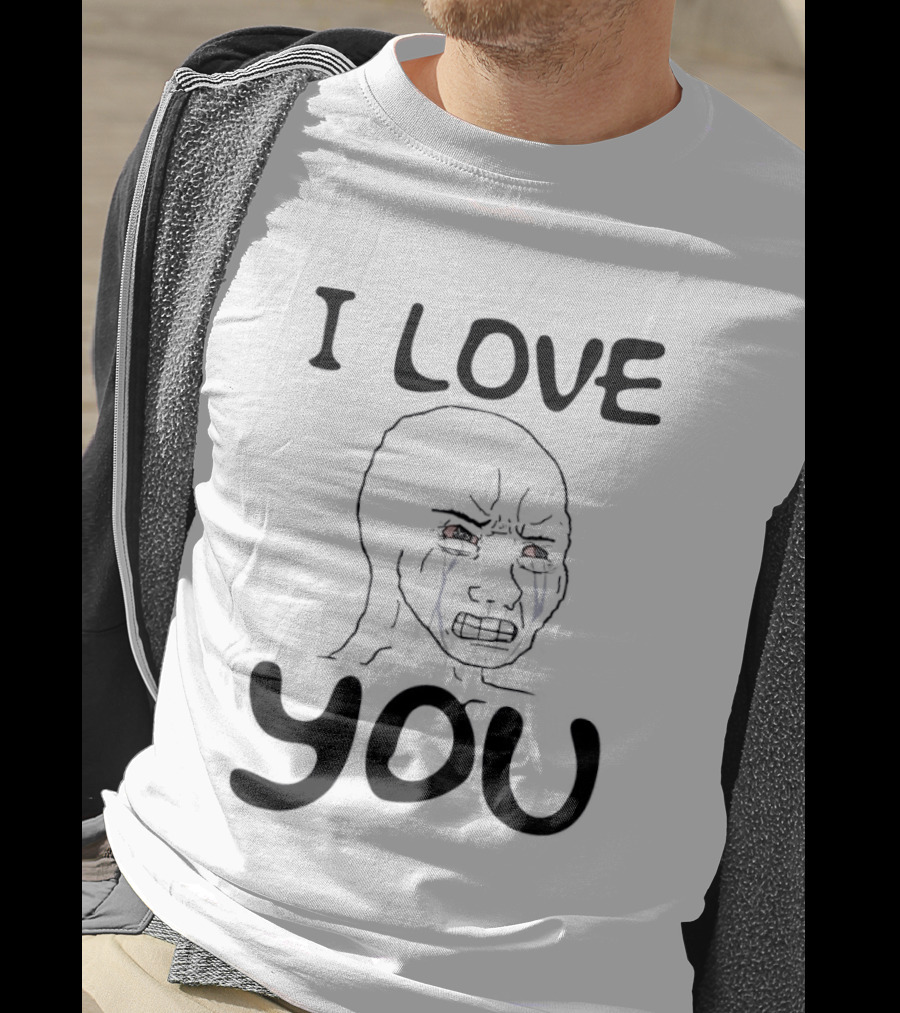 Wojak Crying I Love You Meme T-Shirt