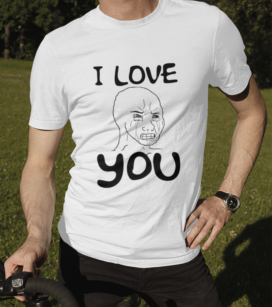 Wojak Crying I Love You Meme T-Shirt