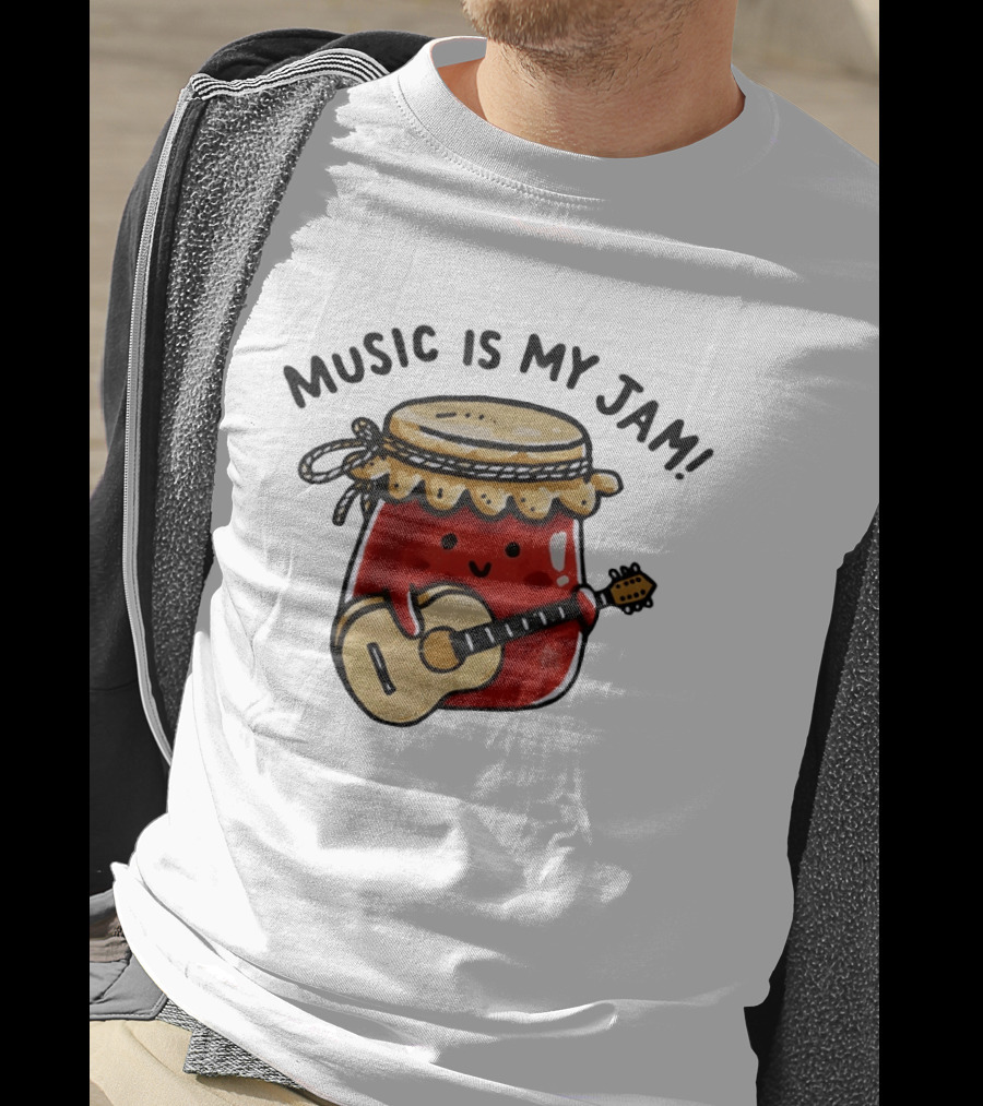 Jar Of Jam Playing Guitar Music Is My Jam T-Shirt