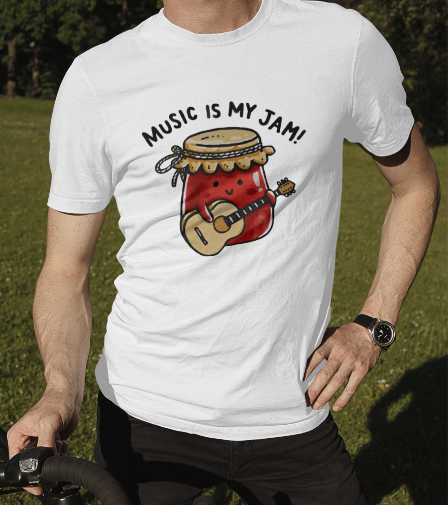 Jar Of Jam Playing Guitar Music Is My Jam T-Shirt