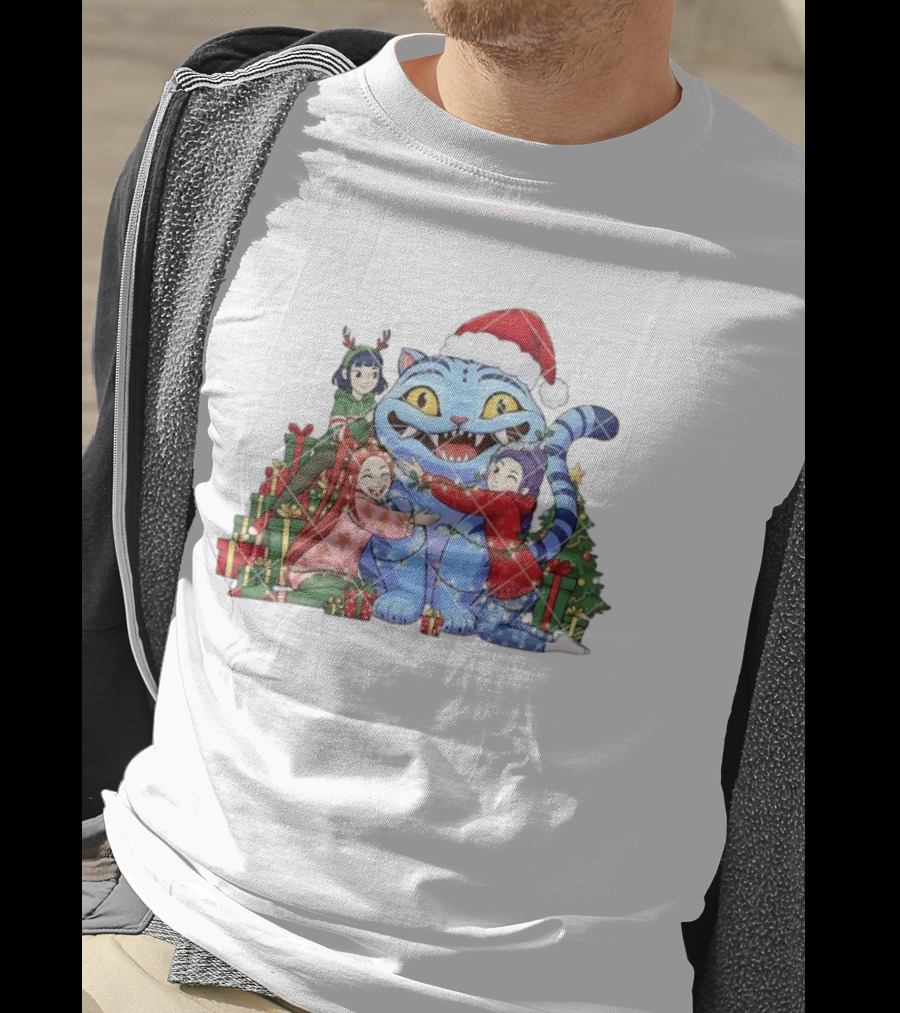 Derpy Huntrix Christmas Kpop Demon Hunters Holiday Cat Celebration With Friends T-Shirt