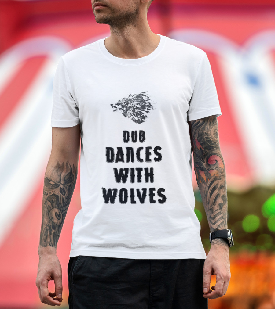 Dub Dances With Wolves Wolf Head Sketch T-Shirt