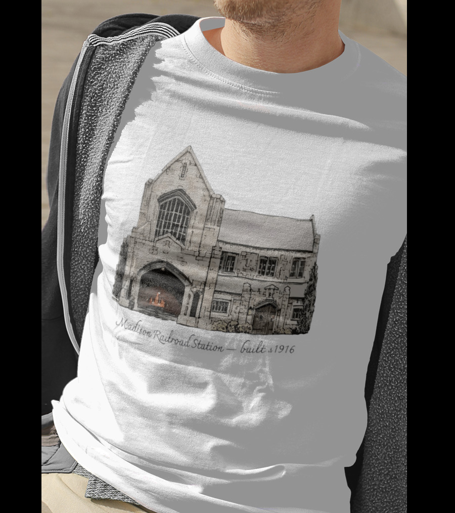 Madison Railroad Station Built 1916 Classic Architecture T-Shirt
