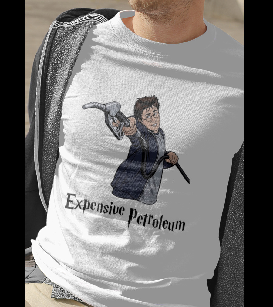 Expensive Petroleum Man Holding Gas Pump Nozzle T-Shirt