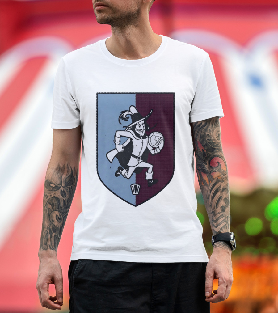 The Villan Football Mascot With Ball And Shield T-Shirt