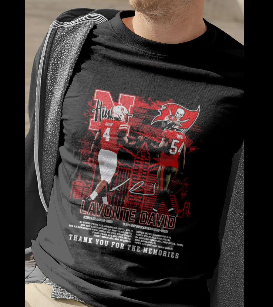 Lavonte David Nebraska Huskers Tampa Bay Buccaneers Thank You For The Memories T-Shirt