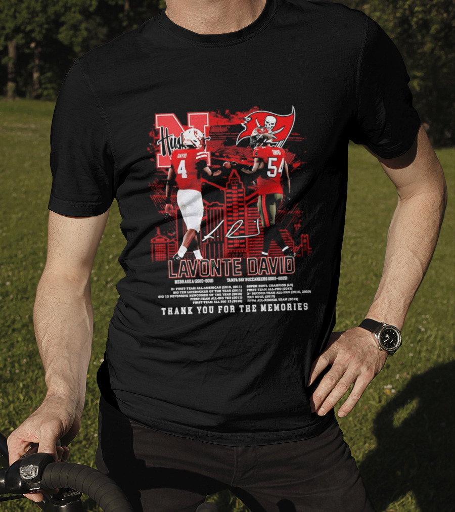 Lavonte David Nebraska Huskers Tampa Bay Buccaneers Thank You For The Memories T-Shirt