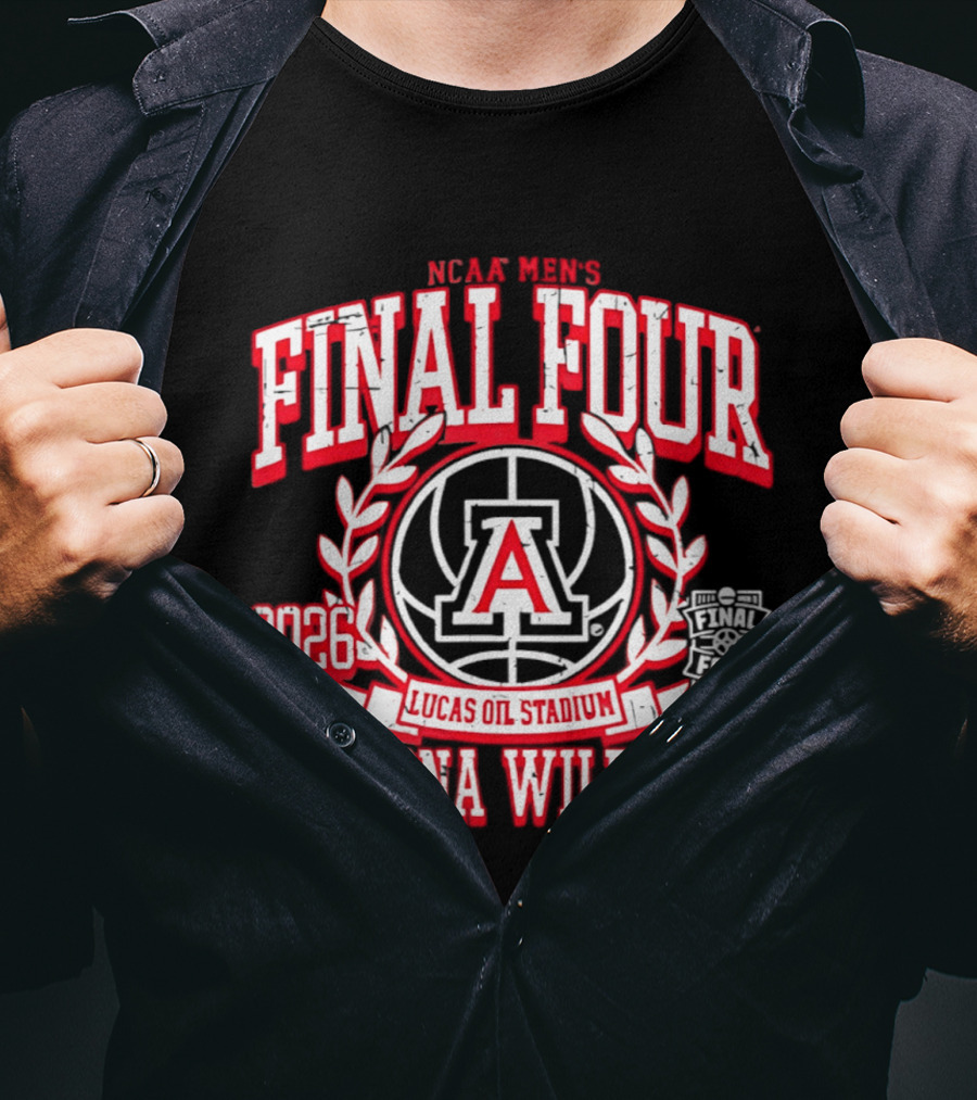 NCAA Men's Final Four 2026 Arizona Wildcats Lucas Oil Stadium T-Shirt