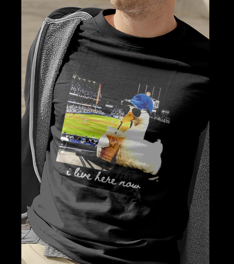 I Live Here Now Goose Ballfield Travel Baseball Softball Tournament T-Shirt