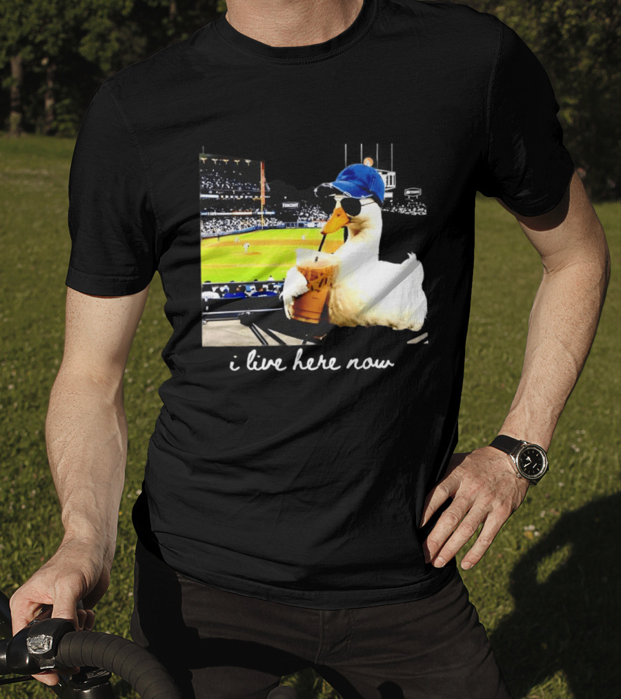 I Live Here Now Goose Ballfield Travel Baseball Softball Tournament T-Shirt