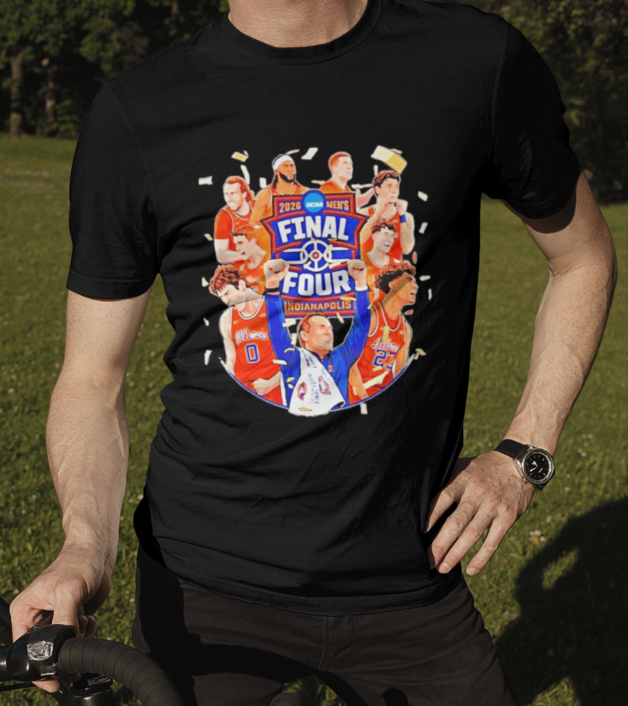 2026 NCAA Men's Final Four Indianapolis Illinois Fighting Illini Basketball T-Shirt