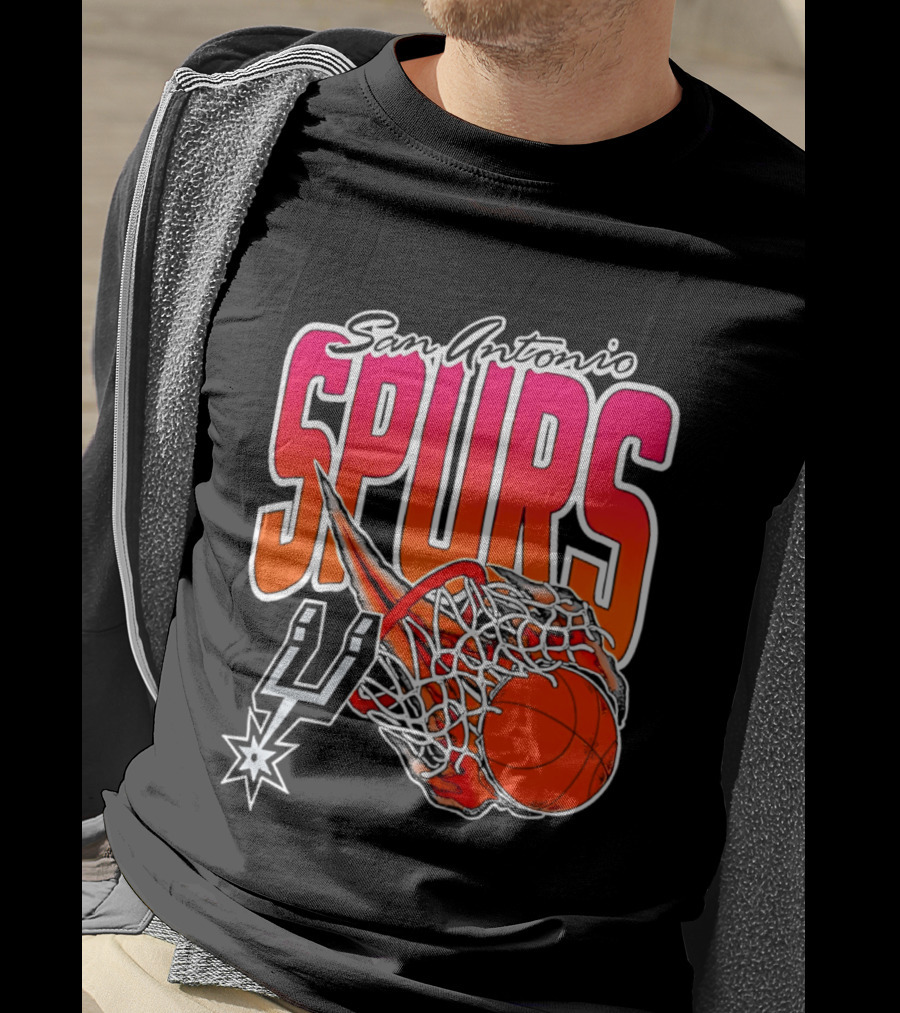 San Antonio Spurs Basketball 2026 Fireball Net T-Shirt