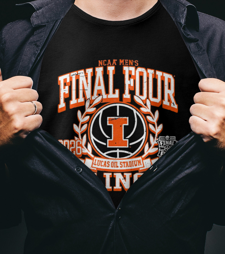 Illinois NCAA Men's Basketball Final Four 2026 Lucas Oil Stadium T-Shirt