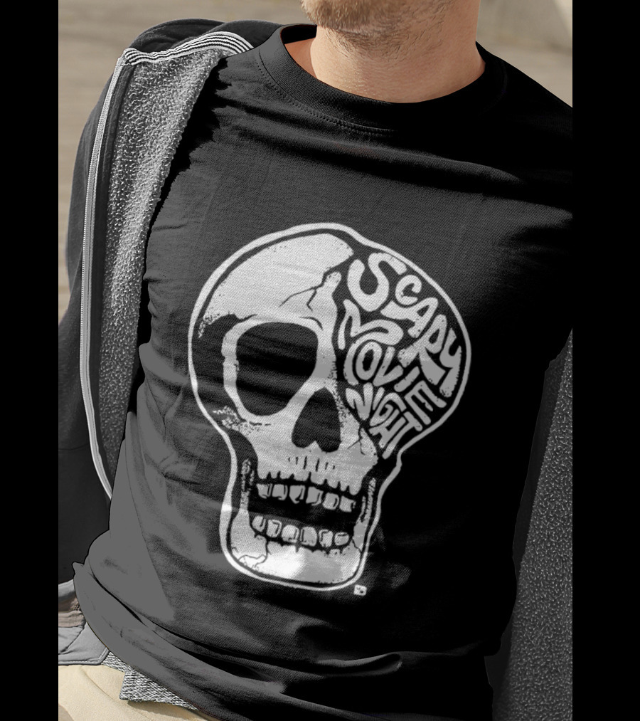 Skull Scary Movie Night Halloween Skull T-Shirt