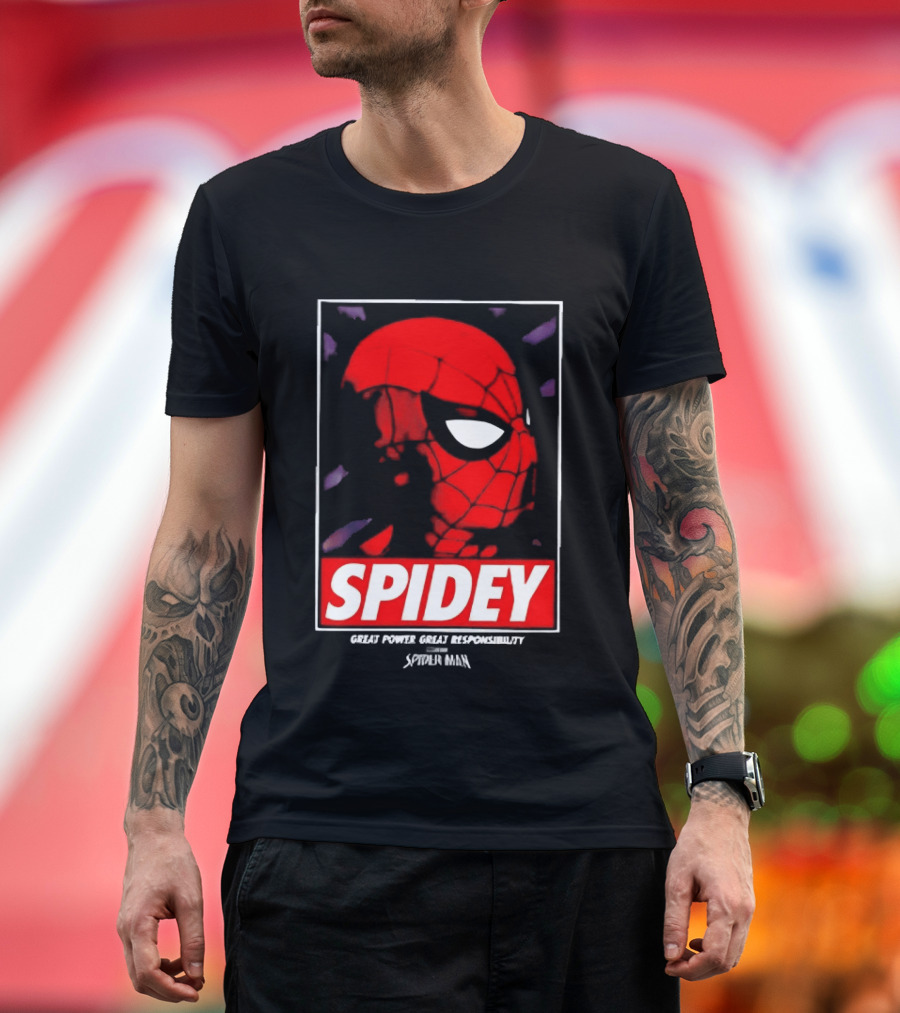 SPIDEY Great Power Great Responsibility Spider Man T-Shirt