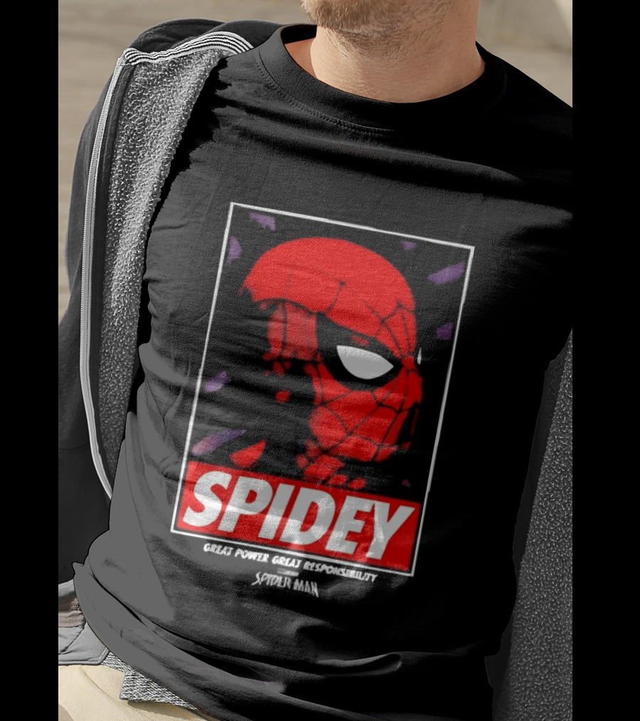 SPIDEY Great Power Great Responsibility Spider Man T-Shirt