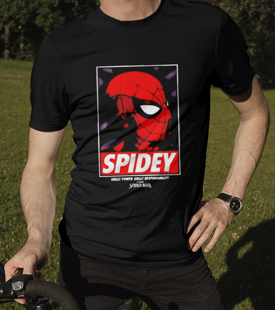 SPIDEY Great Power Great Responsibility Spider Man T-Shirt