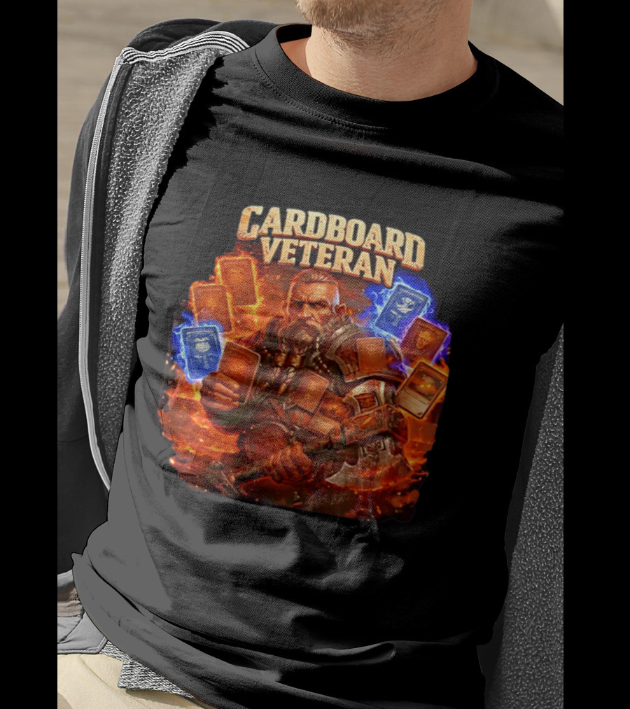 Cardboard Veteran Fantasy Gamer TCG Professional Epic Card Battle Warrior T-Shirt