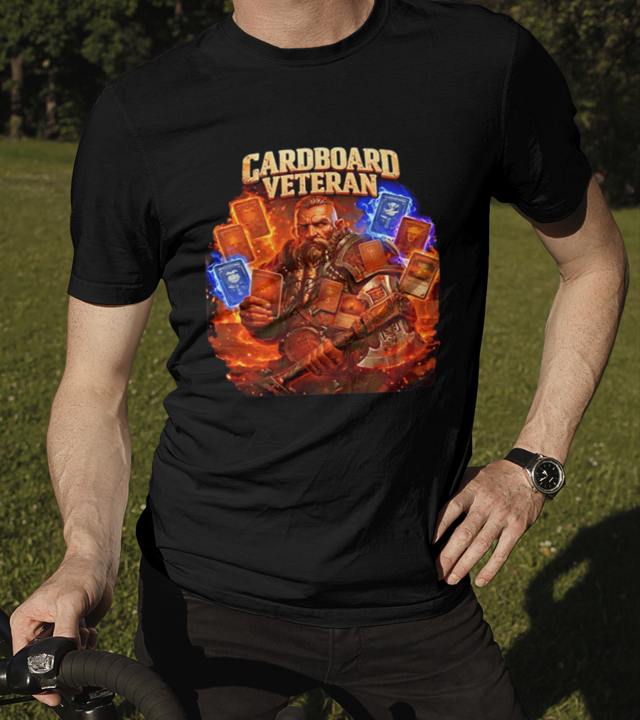 Cardboard Veteran Fantasy Gamer TCG Professional Epic Card Battle Warrior T-Shirt