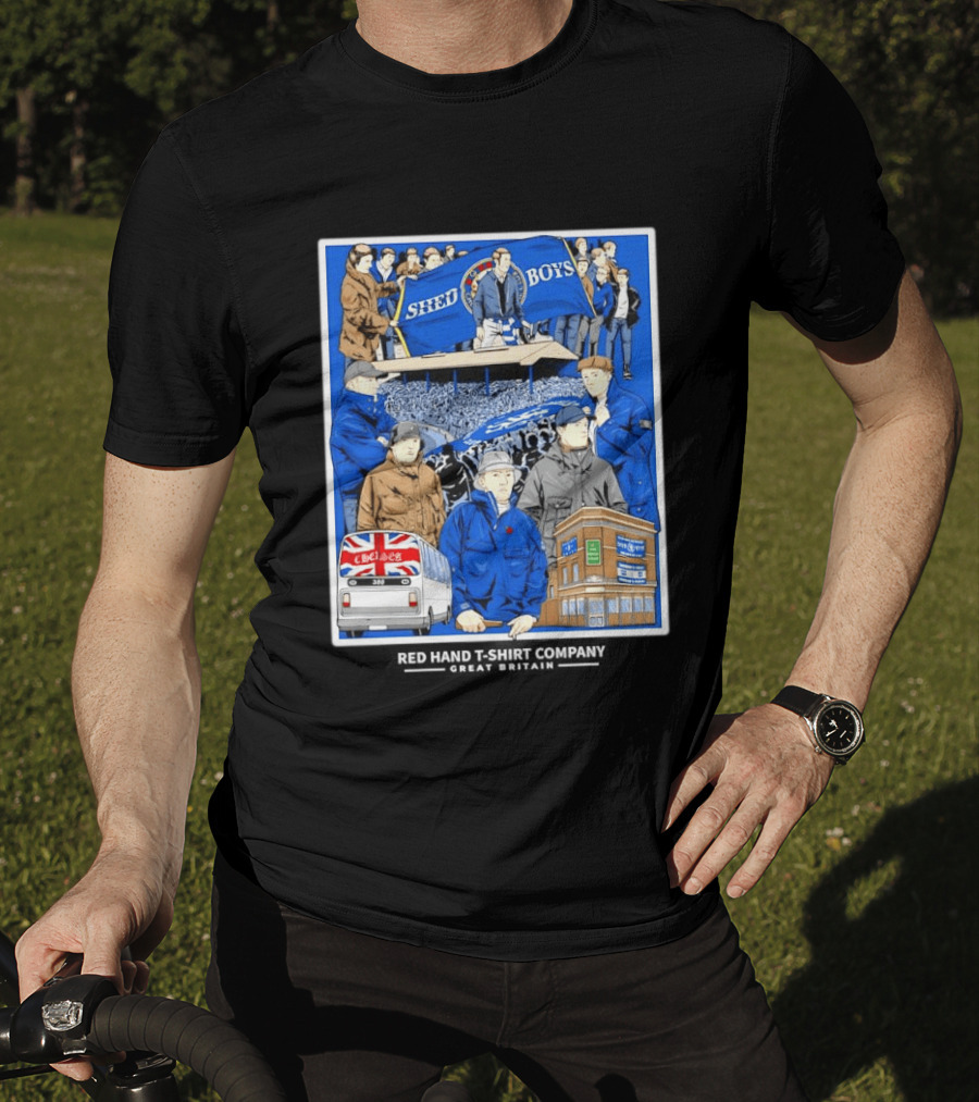 Chelsea Shed Boys Retro Football Culture Red Hand Company T-Shirt