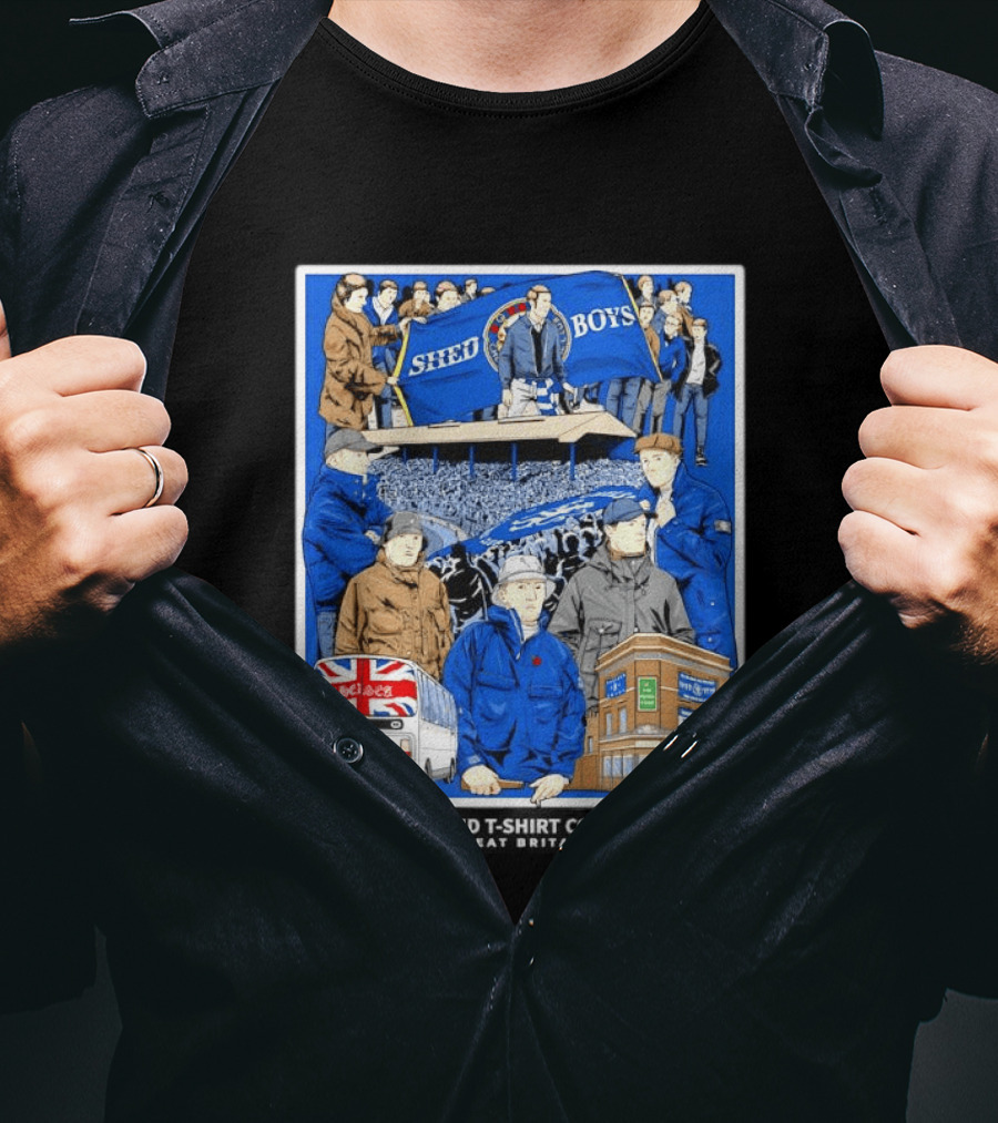 Chelsea Shed Boys Retro Football Culture Red Hand Company T-Shirt