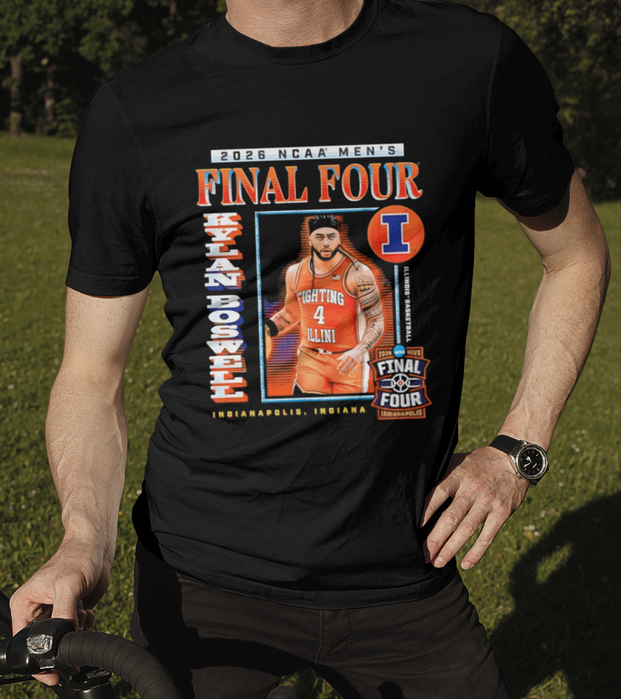 Kylan Boswell 2026 NCAA Men's Final Four Illinois Fighting Illini Basketball Indianapolis T-Shirt
