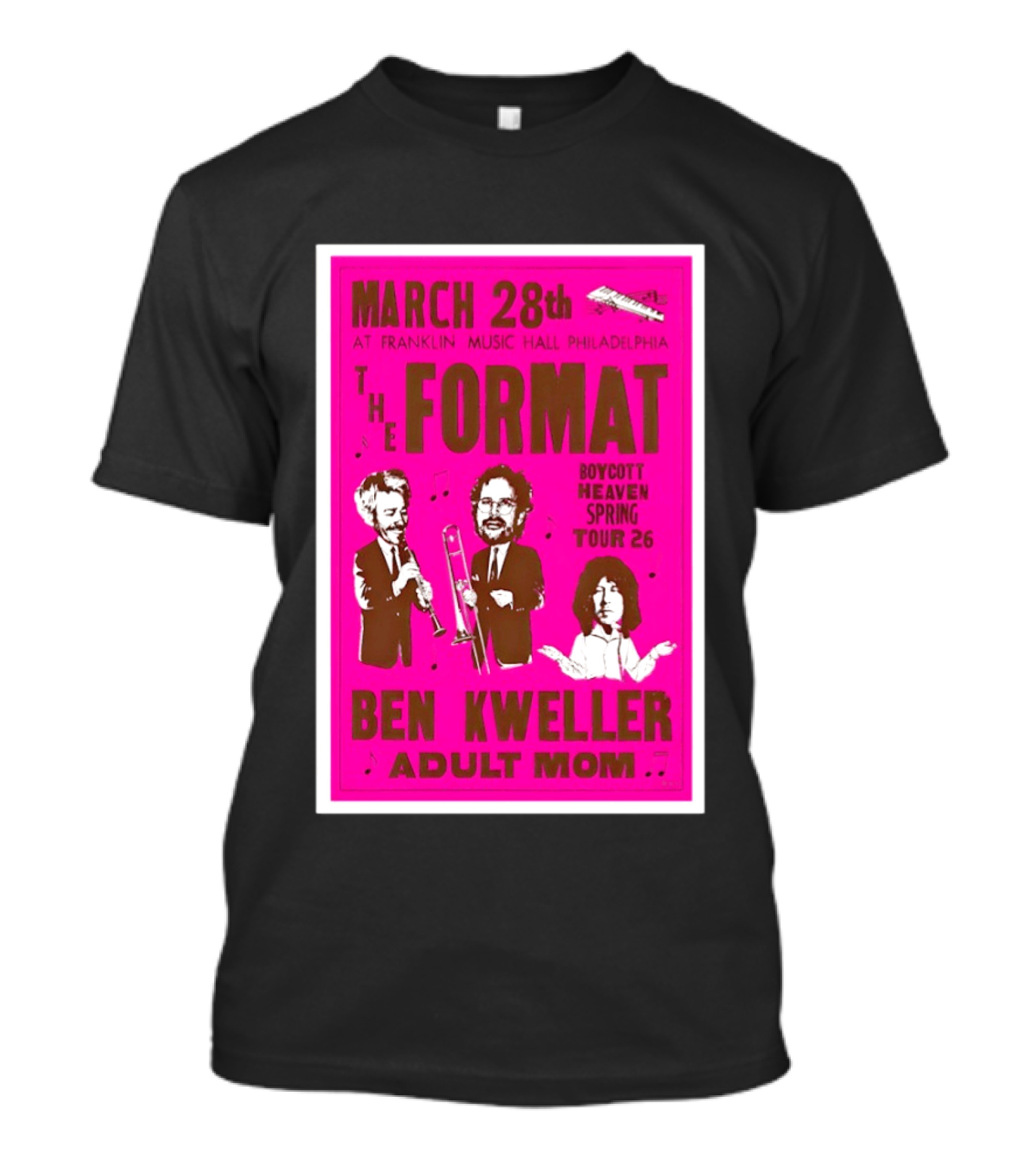 March 28 Franklin Music Hall Philadelphia The Format Ben Kweller Adult Mom Boycott Heaven Spring Tour 26 T-Shirt