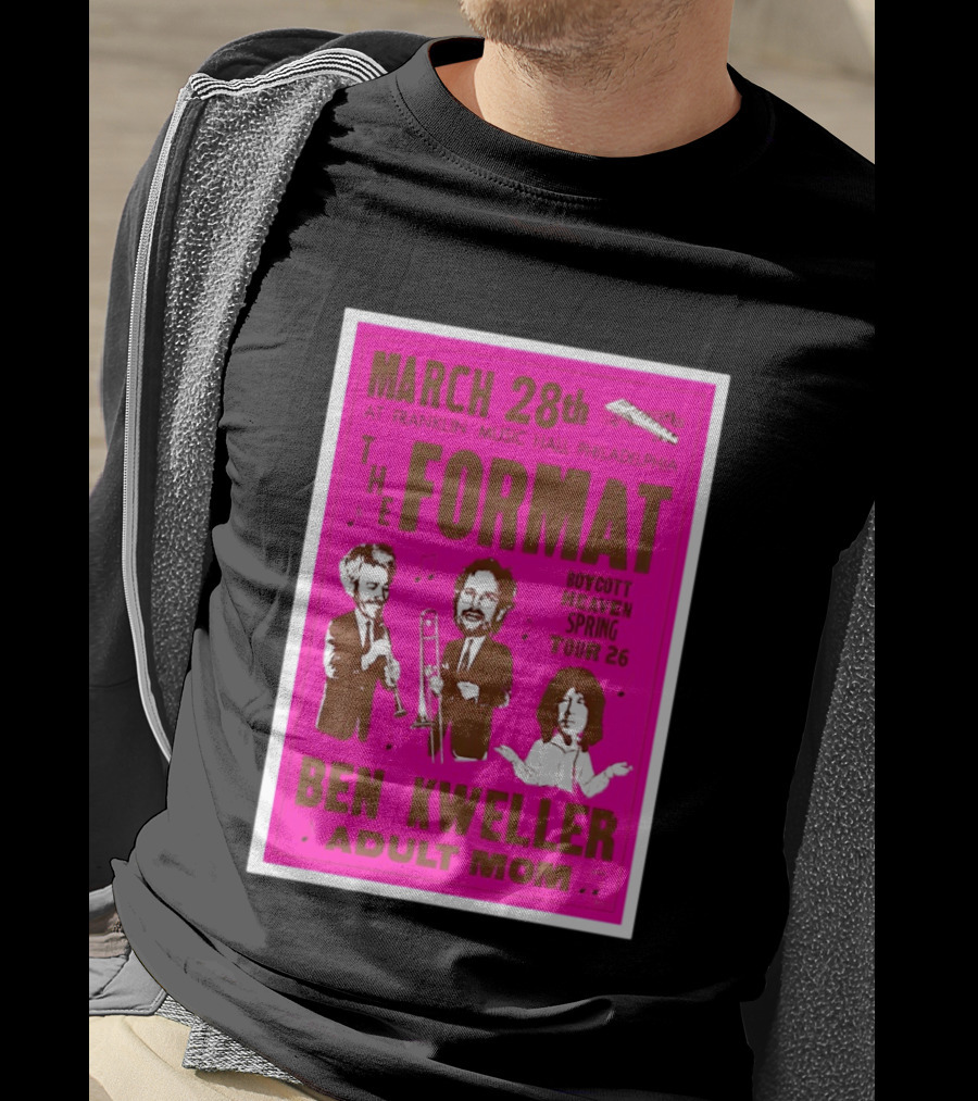 March 28 Franklin Music Hall Philadelphia The Format Ben Kweller Adult Mom Boycott Heaven Spring Tour 26 T-Shirt
