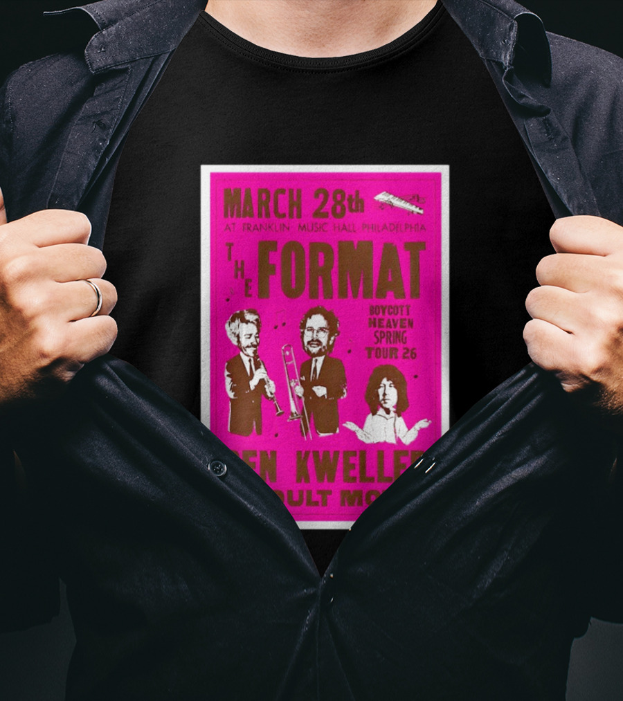 March 28 Franklin Music Hall Philadelphia The Format Ben Kweller Adult Mom Boycott Heaven Spring Tour 26 T-Shirt