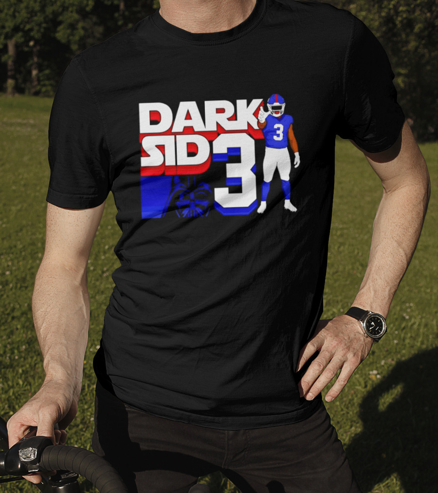 Darth Vader Star Wars Dark Side 3 New York Giants Football Player T-Shirt