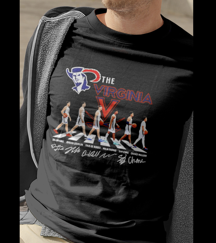 The Virginia Cavaliers Men's Basketball Team Abbey Road Homage T-Shirt